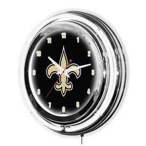 New Orleans Saints 14in Neon Clock - neon clock