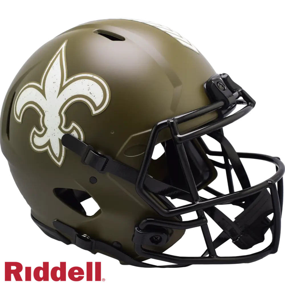 New Orleans Saints Helmet Riddell Authentic Full Size Speed Style Salute To Service - Teams