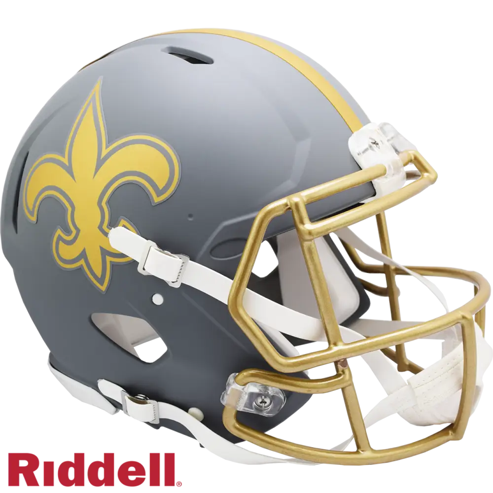 New Orleans Saints Helmet Riddell Authentic Full Size Speed Style Slate Alternate - Teams