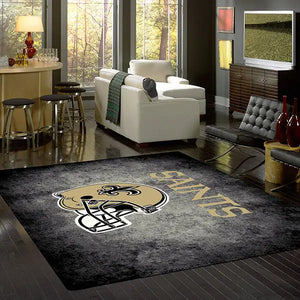 New Orleans Saints NFL Team Distressed Rug  NFL Area Rug - Fan Rugs