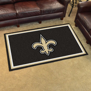 New Orleans Saints Plush Rug - 4’ x 6’ (44’’x71’’) - NFL Area Rug