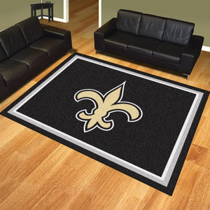 New Orleans Saints Plush Rug - 8’ x 10’ (87’’x117’’) - NFL Area Rug