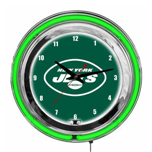 New York Jets 14in Neon Clock - neon clock