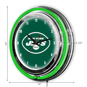 New York Jets 14in Neon Clock - neon clock