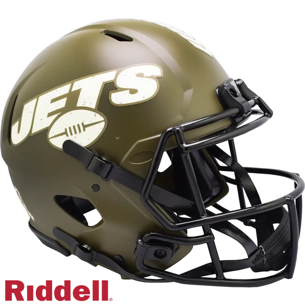 New York Jets Helmet Riddell Authentic Full Size Speed Style Salute To Service - Teams