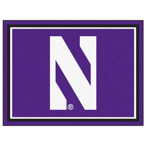 Northwestern University Plush Rug  College Area Rug - Fan Rugs