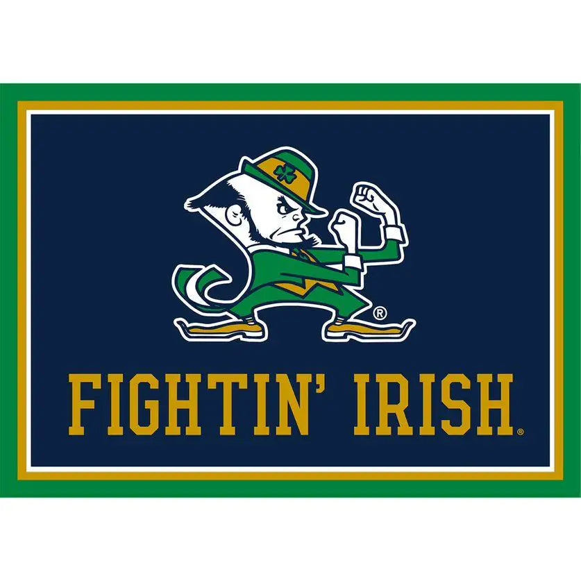 Notre Dame University Fighting Irish Leprechaun Rug - College Area Rug