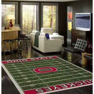 Ohio State University Football Field Rug - College Area Rug