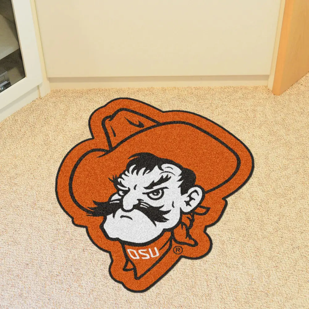 Oklahoma State University Mascot Mat - 30’’ x 33.3’’ - College Mascot Matt