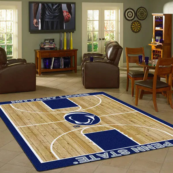 Penn State University Basketball Court Rug  College Area Rug - Fan Rugs