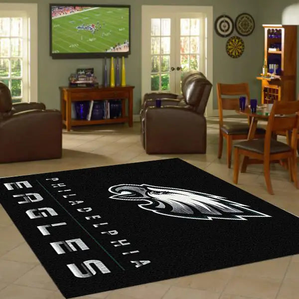 143×104 ラグ USA製 NFL バッカニアーズ スカル柄 ブラック philadelphia-eagles-chrome-