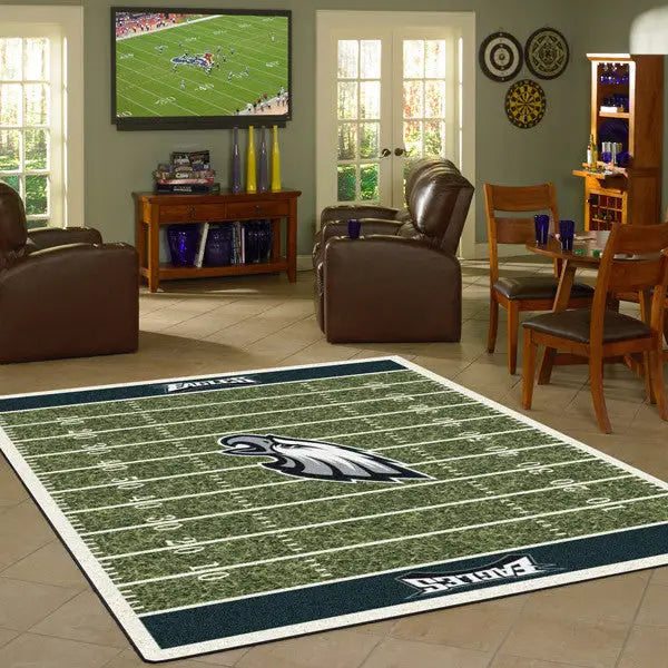 Philadelphia Eagles NFL Football Field Rug  NFL Area Rug - Fan Rugs