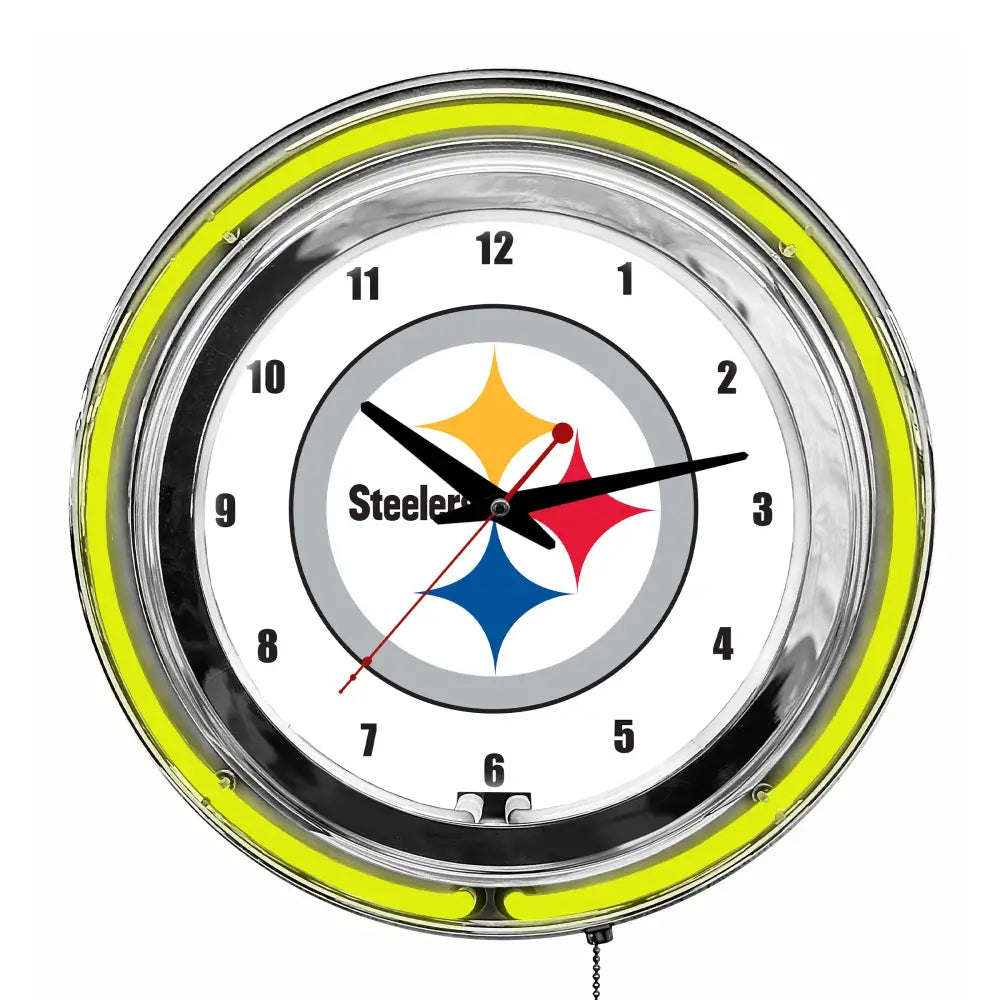 Pittsburg Steelers 14in Neon Clock - neon clock