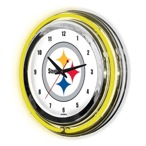 Pittsburg Steelers 14in Neon Clock - neon clock