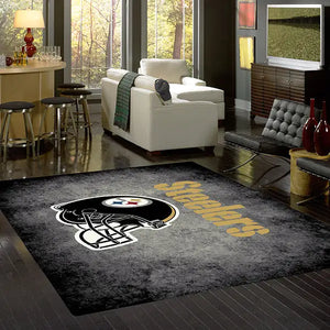 Pittsburg Steelers NFL Team Distressed Rug  NFL Area Rug - Fan Rugs