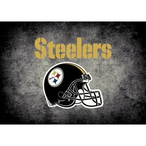 Pittsburg Steelers NFL Team Distressed Rug  NFL Area Rug - Fan Rugs