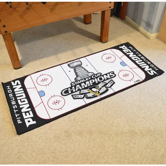 Pittsburgh Penguins 2016 Stanley Cup Champions Rink Runner - 30’’x72’’ - NHL Rink Runner