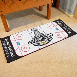 Pittsburgh Penguins 2017 Stanley Cup Champions Rink Runner - 30’’x72’’ - NHL Rink Runner