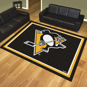 Pittsburgh Penguins Plush Rug - 8’x10’ (87’’x117’’) - NHL Area Rug