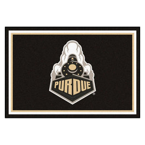 Purdue University Train Logo Plush Rug  College Area Rug - Fan Rugs