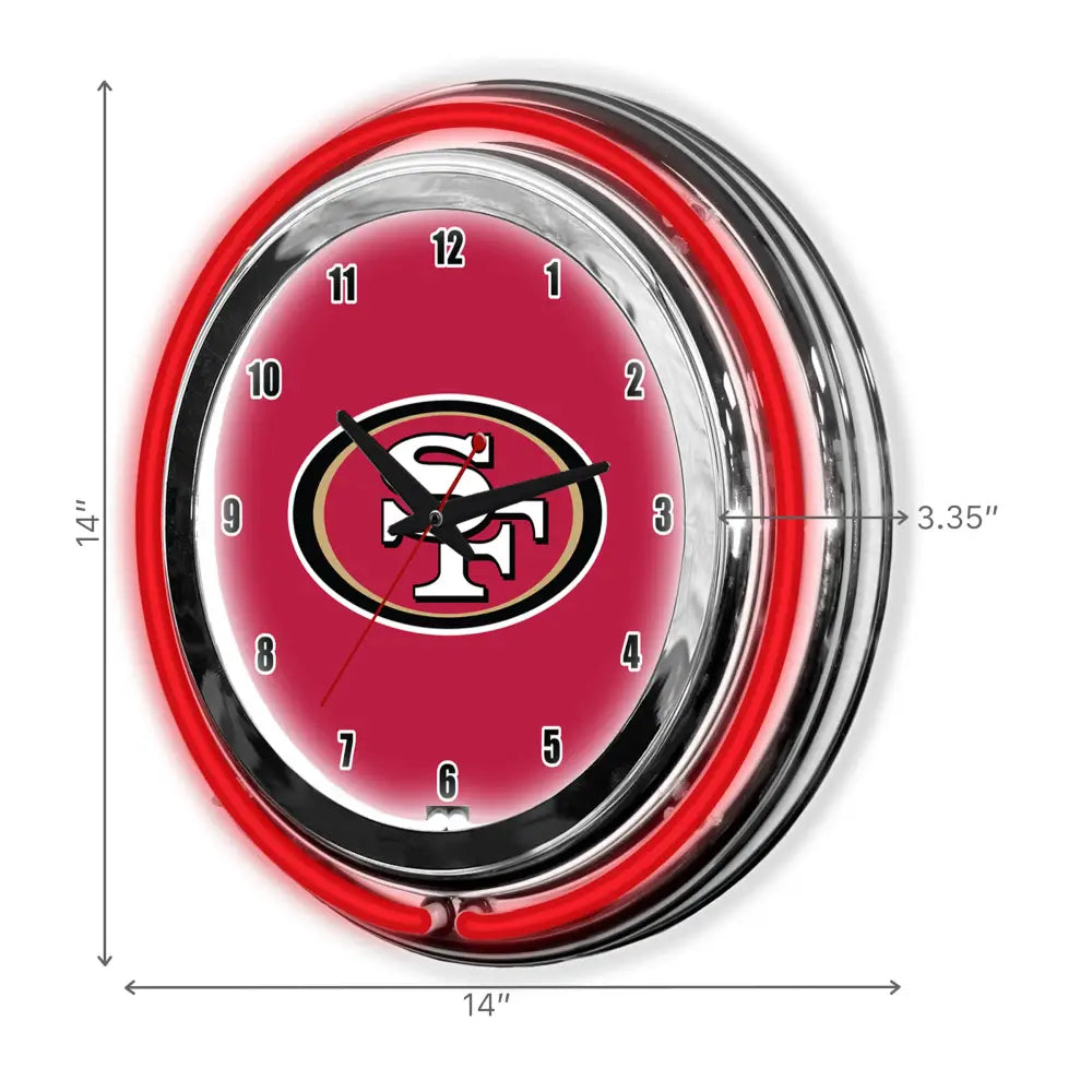 San Francisco 49ers 14in Neon Clock - neon clock