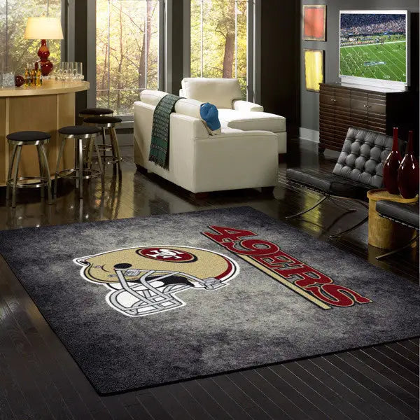 San Francisco 49ers NFL Team Distressed Rug  NFL Area Rug - Fan Rugs