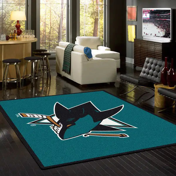 San Jose Sharks NHL Team Spirit Rug  NHL Area Rug - Fan Rugs