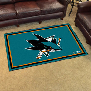 San Jose Sharks Plush Rug - 4’x6’ (44’’x71’’) - NHL Area Rug