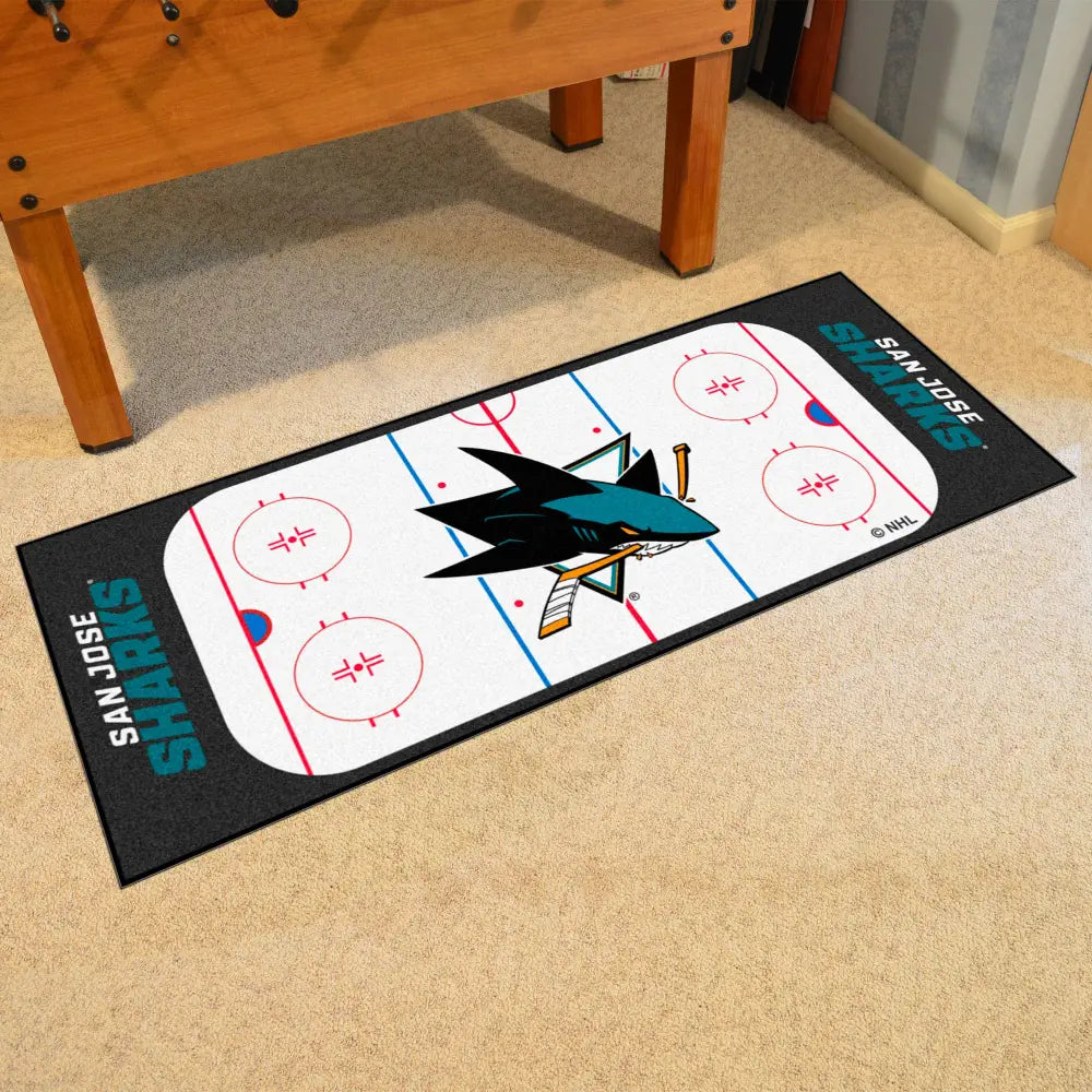 San Jose Sharks Rink Runner - 30’’x72’’ - NHL Rink Runner