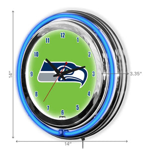 Seattle Seahawks 14in Neon Clock - neon clock