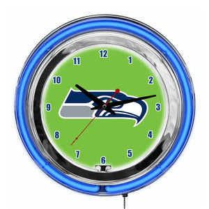 Seattle Seahawks 14in Neon Clock - neon clock