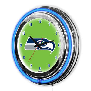 Seattle Seahawks 14in Neon Clock - neon clock