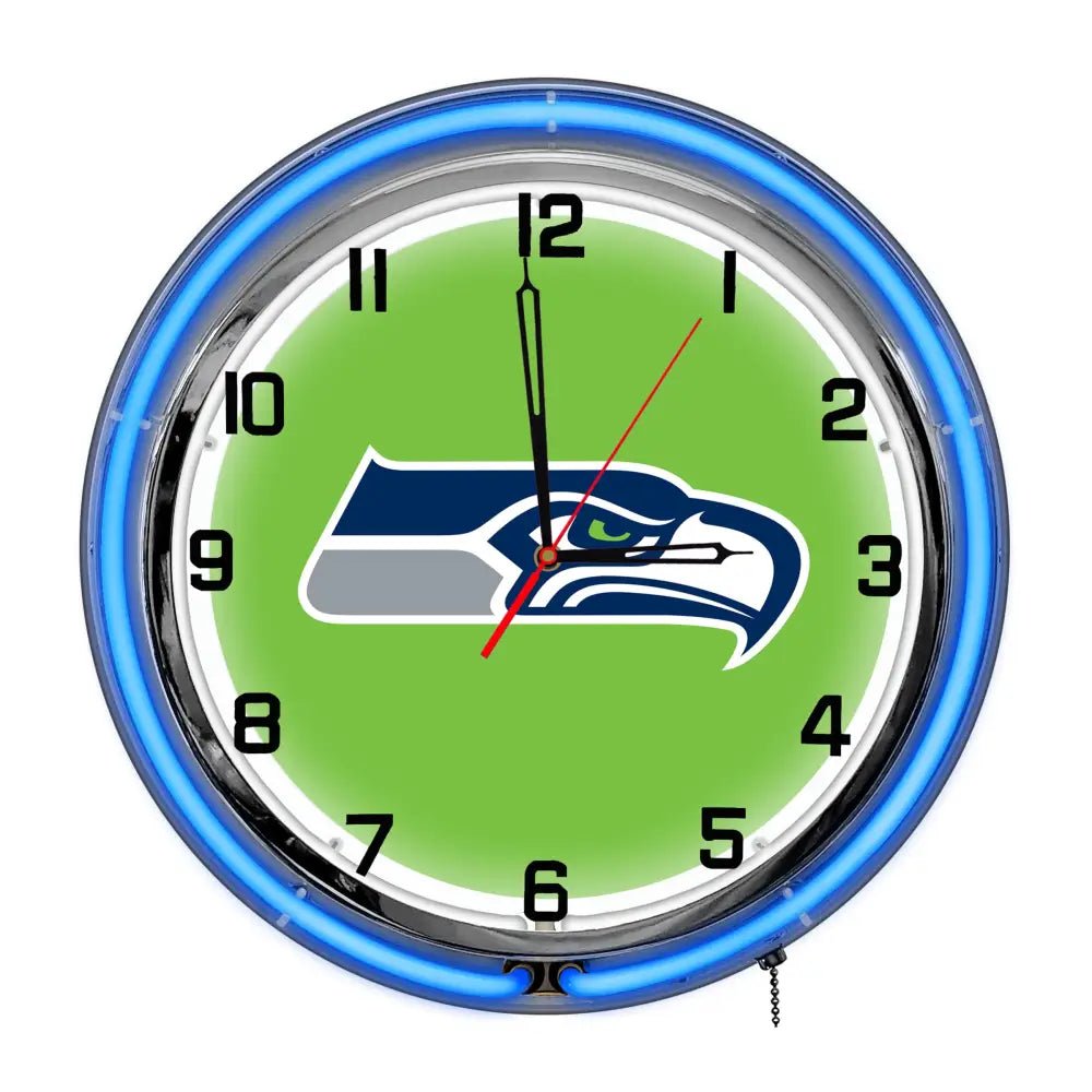 Seattle Seahawks 18in Neon Clock - neon clock