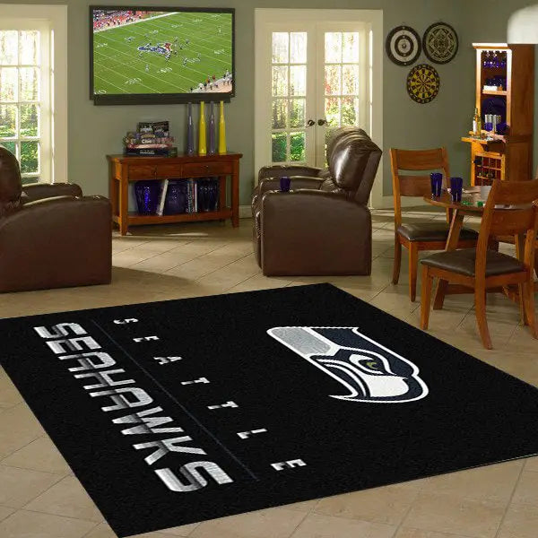 Seattle Seahawks Chrome Area Rug  NFL Area Rug - Fan Rugs