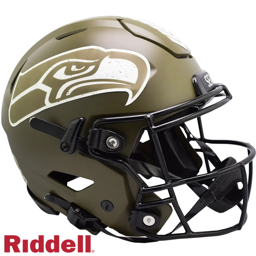 Seattle Seahawks Helmet Riddell Authentic Full Size SpeedFlex Style Salute To Service - Teams