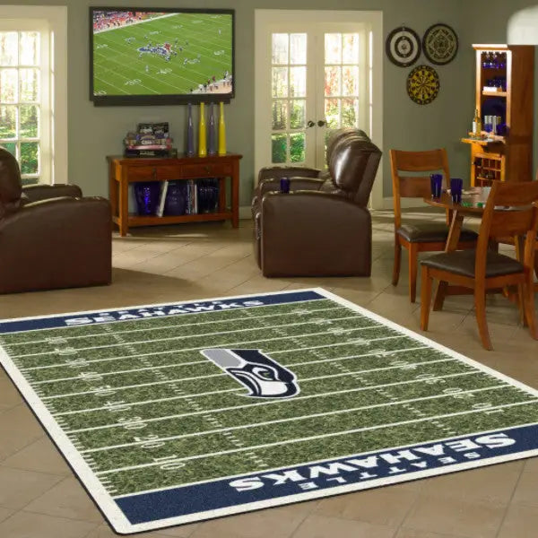 Seattle Seahawks NFL Football Field Rug  NFL Area Rug - Fan Rugs