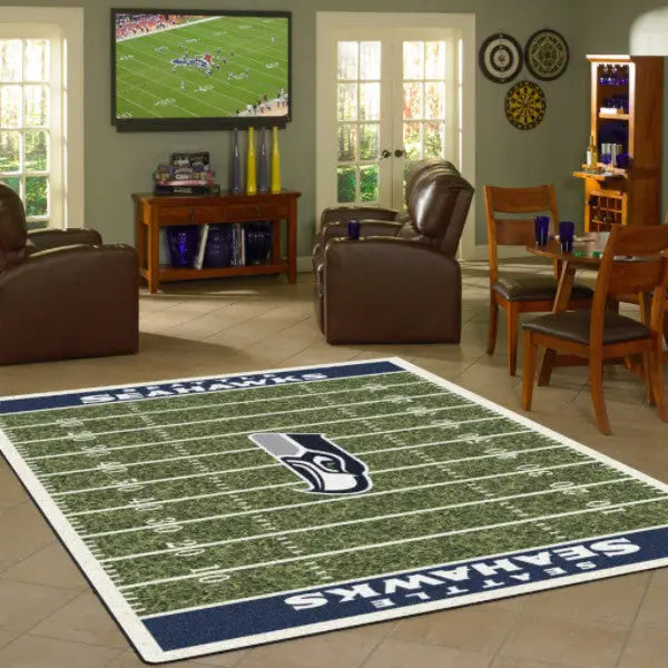 Seattle Seahawks NFL Football Field Rug - Fan Rugs