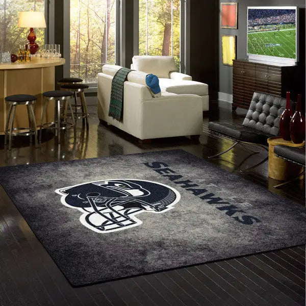 Seattle Seahawks NFL Team Distressed Rug  NFL Area Rug - Fan Rugs