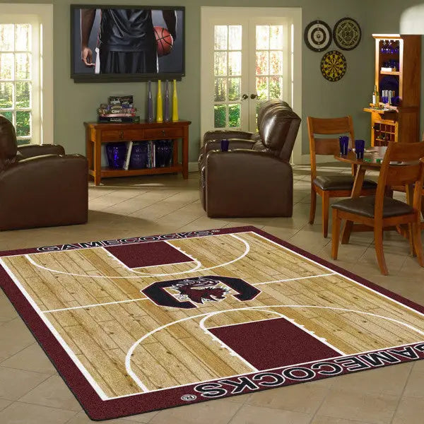 South Carolina University Basketball Court Rug  College Area Rug - Fan Rugs