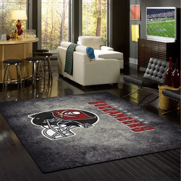 Tampa Bay Buccaneers NFL Team Distressed Rug  NFL Area Rug - Fan Rugs