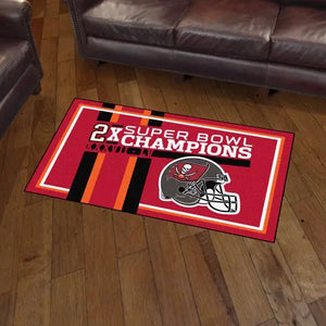 Tampa Bay Buccaneers Super Bowl LV Champions Dynasty Plush Rug - 3’ x 5’ (36’’x 60’’) - NFL Area Rug