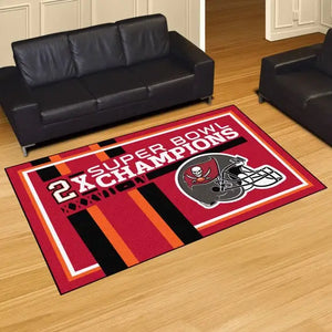 Tampa Bay Buccaneers Super Bowl LV Champions Dynasty Plush Rug - 5’ x 8’ (59.5’’x88’’) - NFL Area Rug