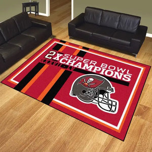 Tampa Bay Buccaneers Super Bowl LV Champions Dynasty Plush Rug - 8’ x 10’ (87’’x117’’) - NFL Area Rug