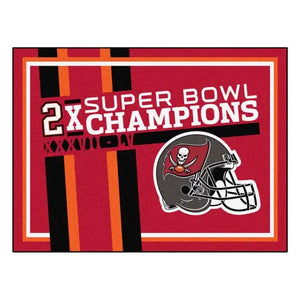 Tampa Bay Buccaneers Super Bowl LV Champions Dynasty Plush Rug - NFL Area Rug