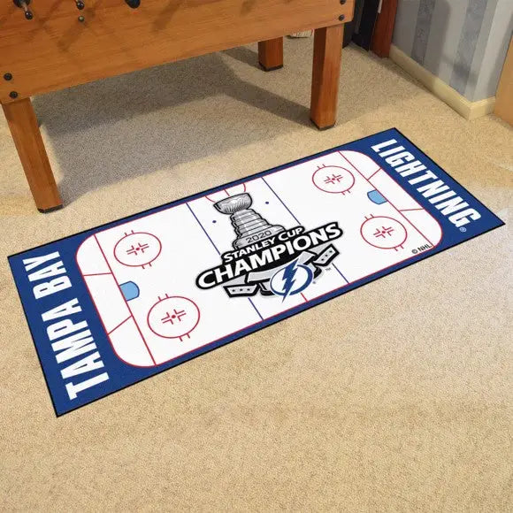 Tampa Bay Lightning 2020 Stanley Cup Champions Rink Runner - 30’’x72’’ - NHL Rink Runner