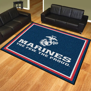 U.S. Marines Blue Logo Ultra Plush Area Rug  NFL Area Rug - Fan Rugs