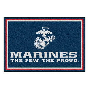 U.S. Marines Blue Logo Ultra Plush Area Rug  NFL Area Rug - Fan Rugs