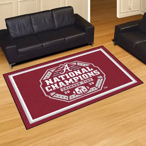 University of Alabama National Champions 2020-2021 Plush Rug - 5’x8’ 5’ x 8’ (59.5’’x88’’) - College Area Rug