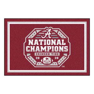 University of Alabama National Champions 2020-2021 Plush Rug - 5’x8’ 5’ x 8’ (59.5’’x88’’) - College Area Rug