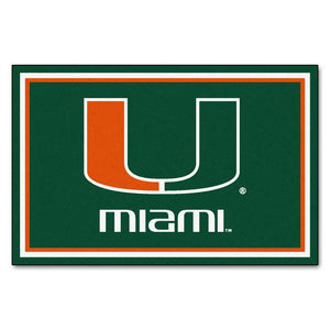 University of Miami Plush Rug  College Area Rug - Fan Rugs